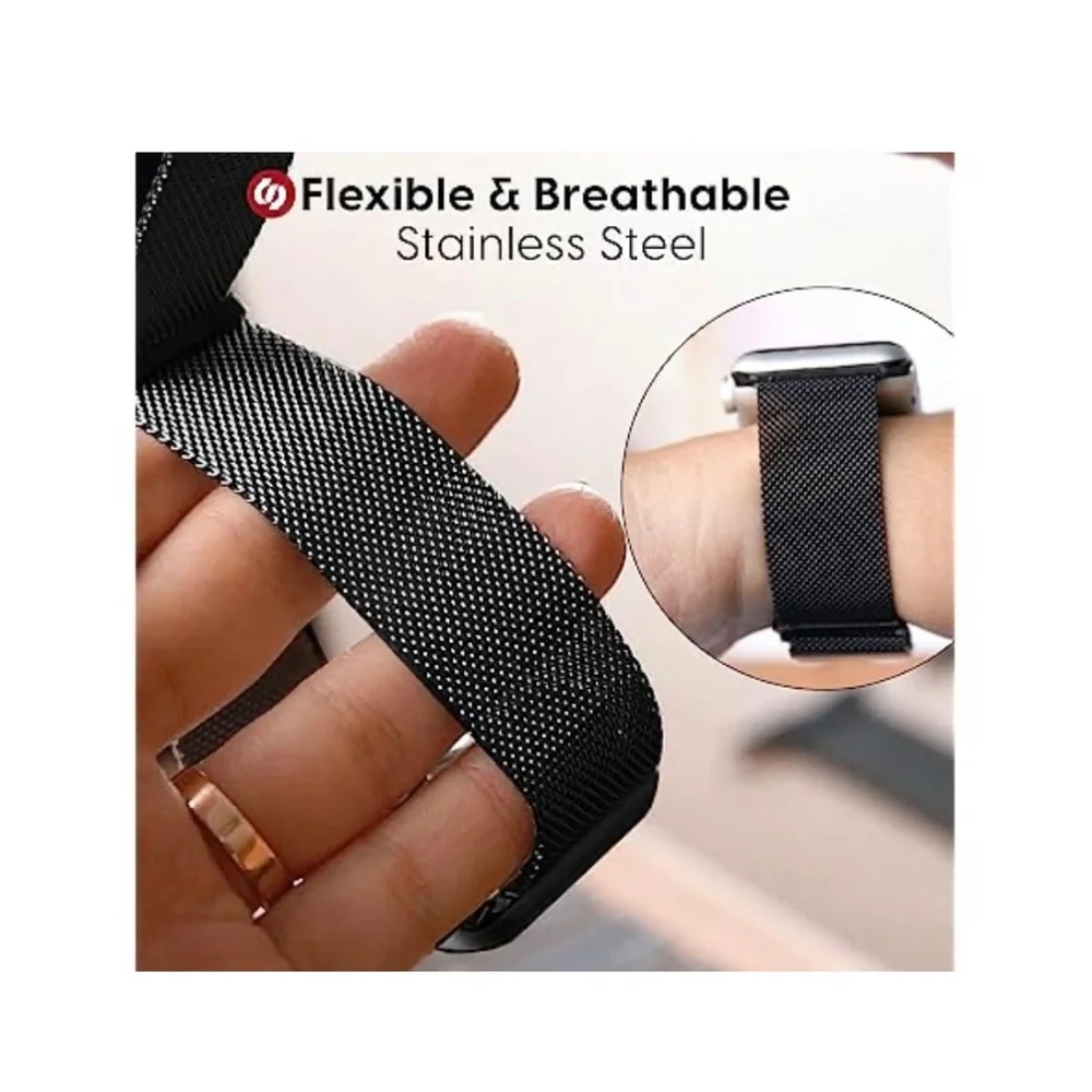 TALK WORKS Stainless Steel Mesh Loop Watch Band for Apple Watch Magnetic Closure